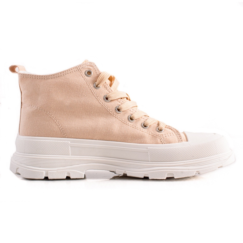 TRENDI Bequeme Turnschuhe auf der Plattform beige