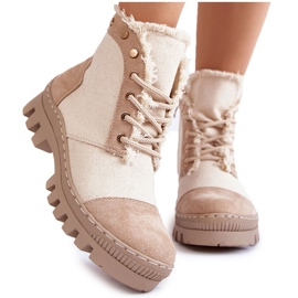 S.Barski Modischer Damenstiefel Beige Claira