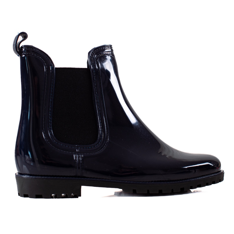 TRENDI Lackierte marineblaue Regenstiefel navy blau