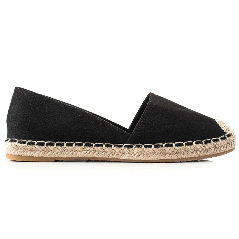 TRENDI Klassische schwarze Espadrilles