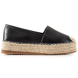Clowse Schimmernde schwarze Espadrilles
