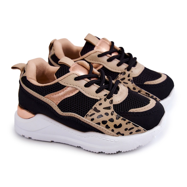 FR1 Sportschuhe für Kinder Turnschuhe Schwarz und Beige Kizzie