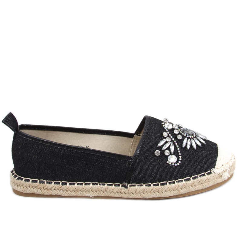 Espadrilles mit Birbal Black-Steinen schwarz