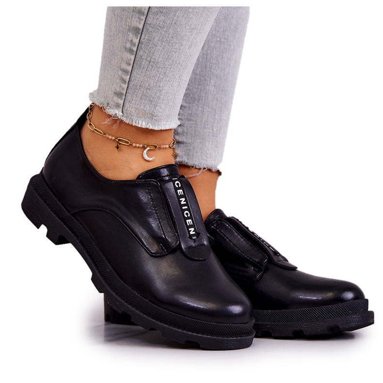 S.Barski Damen-Slipper aus Leder Schwarz Kirstee