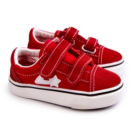 Klassischer Kinder-Sneaker Roter Phiris-Klettverschluss