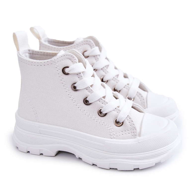 FR1 Hohe Kindersneaker White Freeze weiß