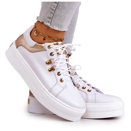 FILIPCZYK Sportschuhe aus Leder auf der Plattform White Mary Ann weiß