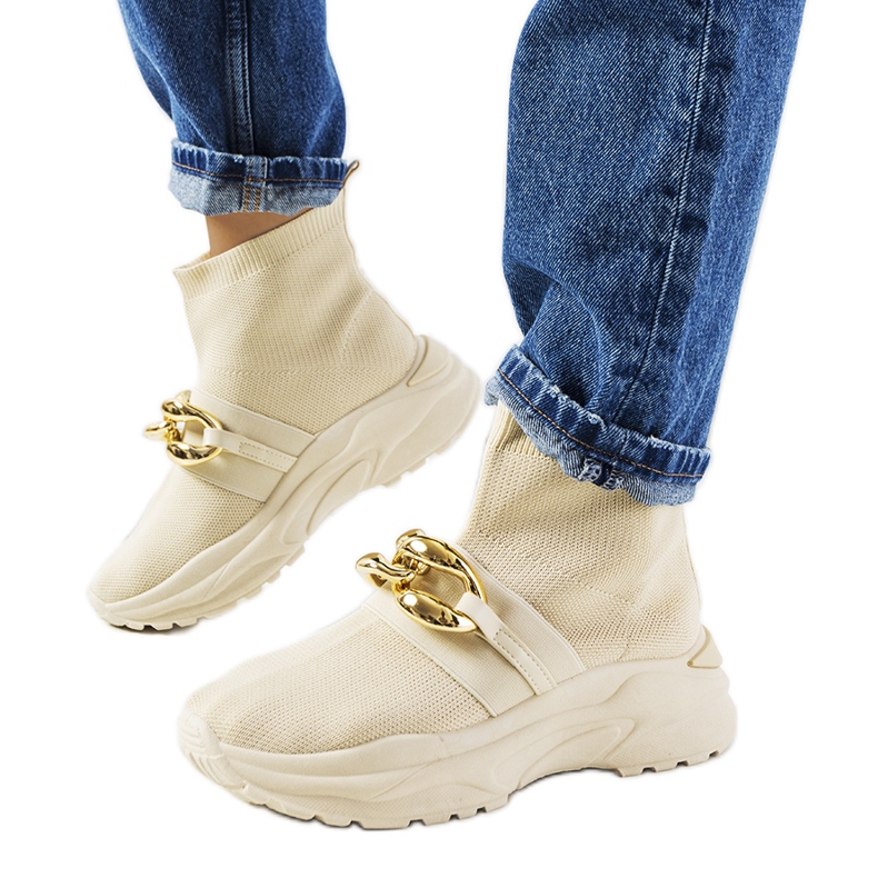 Martina Beige High-Top-Sneakers