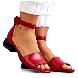 Ledersandalen mit hohem Absatz Laura Messi 2143 Rot