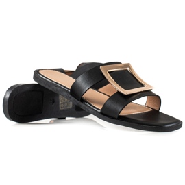 W. Potocki Elegante Potocki-Hausschuhe schwarz