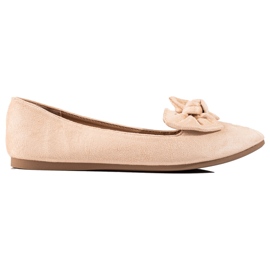 W. Potocki Ballerinas mit Potocki-Schleife beige