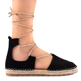 Lucky Shoes Gebundene schwarze Espadrilles