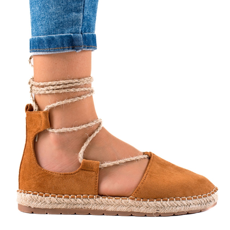 Lucky Shoes Gebundene Kamel-Espadrilles braun