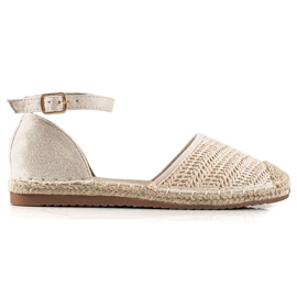 Anesia Paris Geflochtene Espadrilles mit Schnalle beige