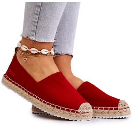 Rote Espadrilles auf einer geflochtenen Sohle Big Star HH274494