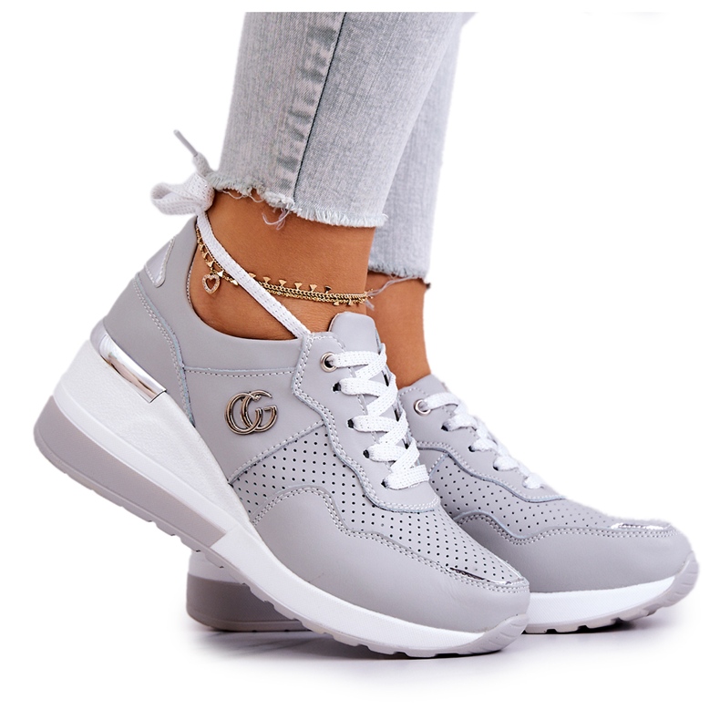 S.Barski Sportschuhe aus Leder für Damen Sneakers Grau Loissa