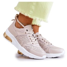 S.Barski Keil-Sneakers aus Leder für Damen Beige Phiness