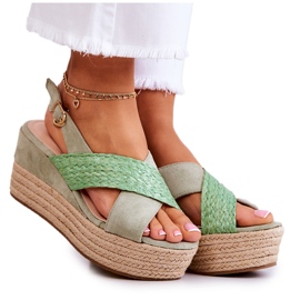FW1 Damensandalen auf der grünen Emmalee-Plattform
