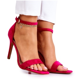 Vinceza Damensandalen auf High Heel Wildleder Fuchsia Massimo rosa