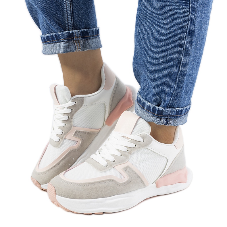 Weiße Misano-Sneaker für Damen rosa grau