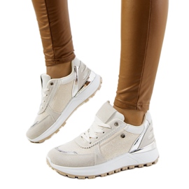 Beige glänzende Onio-Sneakers für Damen