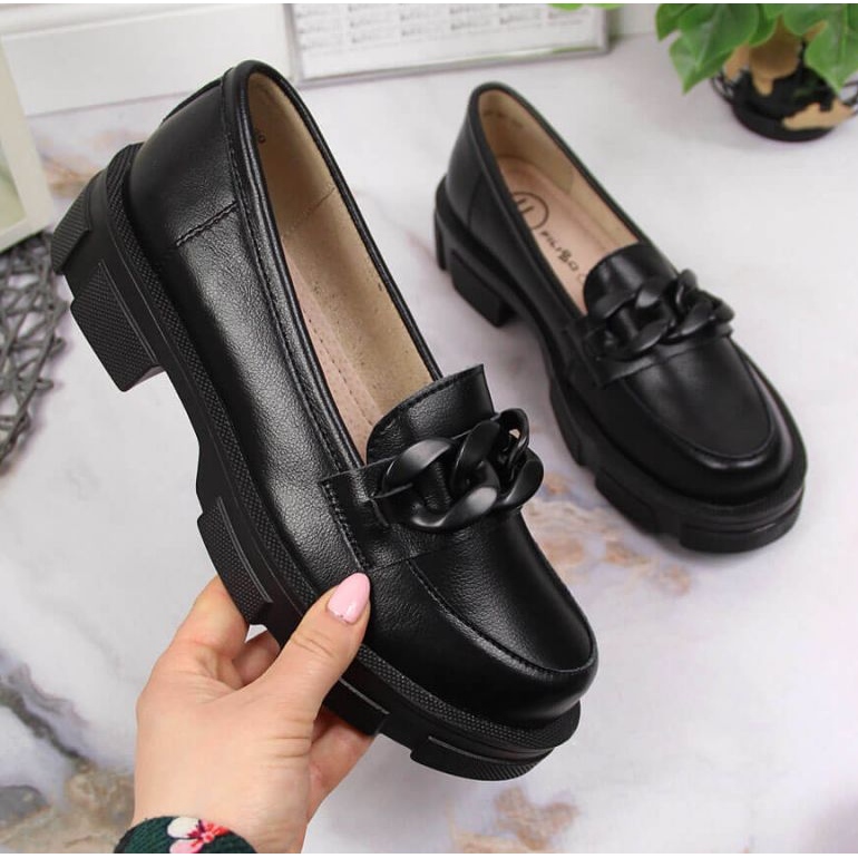 Lederschuhe mit Kette Filippo W PAW252C schwarz