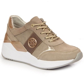 Lederturnschuhe auf einem Keil Filippo W PAW331A beige