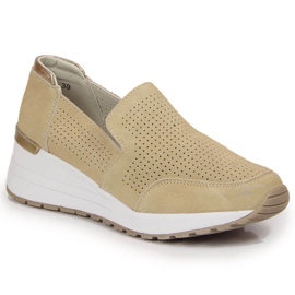 Durchbrochene Sneakers aus Leder Filippo W PAW333A beige