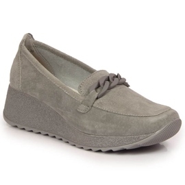 Lederschuhe mit Kette Filippo W PAW337B grau