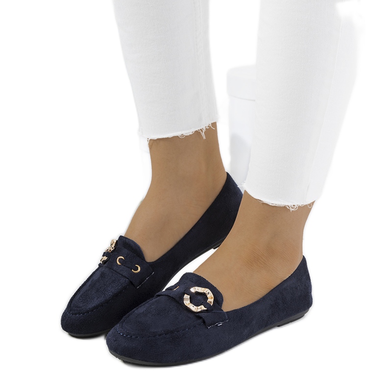 Marineblaue Leila-Slipper für Damen