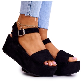 FW1 Wildledersandalen Auf Der Schwarzen Stamford-Plattform