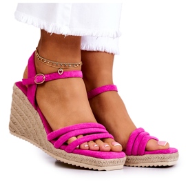 FJ1 Wildleder Rosa Louisiana Keilsandalen