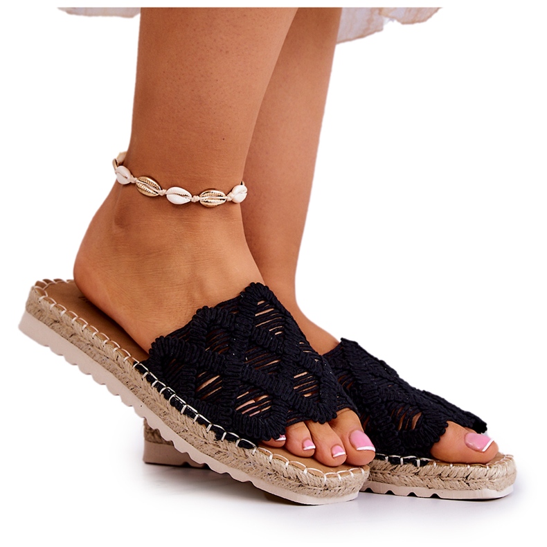 Schwarze Polly-Hausschuhe für leichte Damen