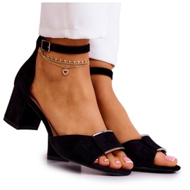 Sergio Leone Wildledersandalen mit schwarzem Floren-Dekor