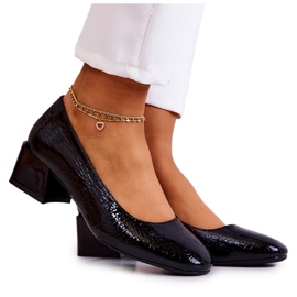 Sergio Leone Lederpumps aus Schlangenhaut Schwarz Mesquite