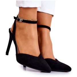 FB2 Kharen Schwarze Wildleder-Schnallenschuhe