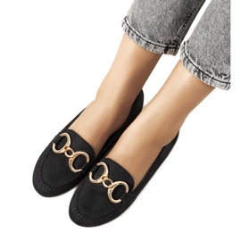 Schwarze Loafer mit Castor-Schnalle