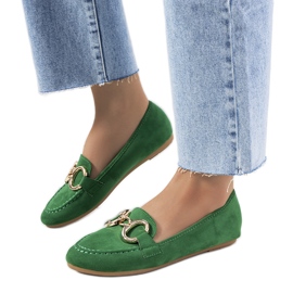 Grüne Loafer mit Castor-Schnalle