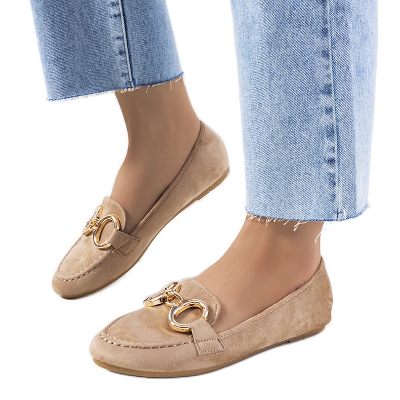 Beige Loafer mit Castor-Schnalle