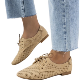 Beige Tapleys durchbrochene Schuhe