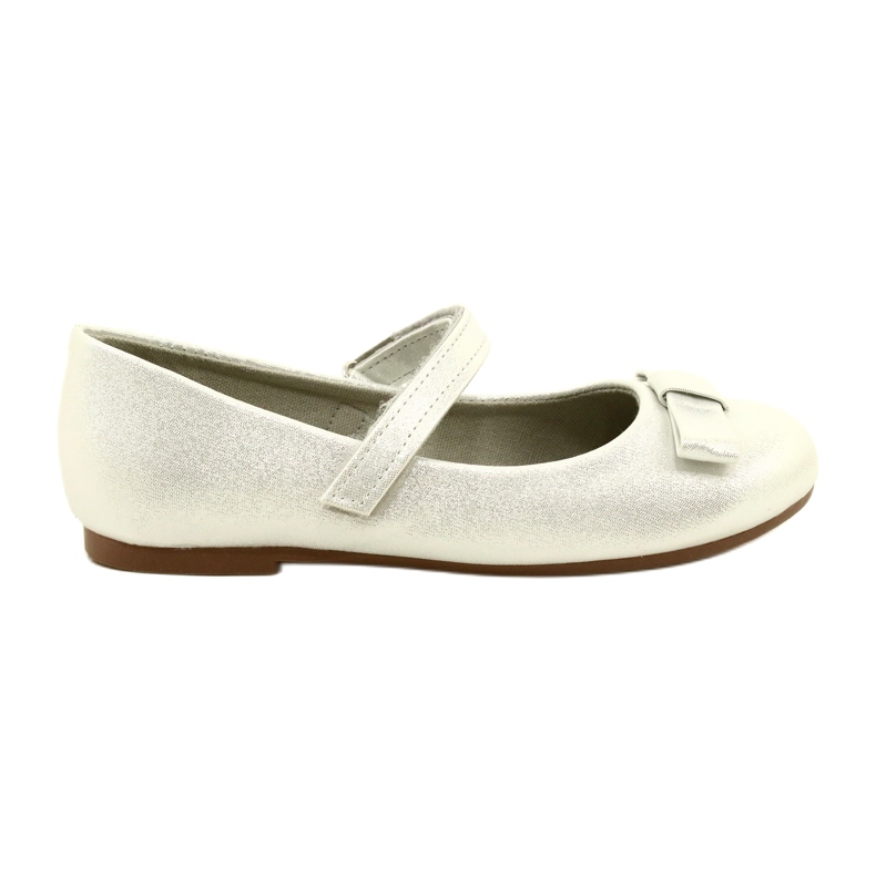 Miss Mädchen Ballerinas mit einem silbernen Bug silber-