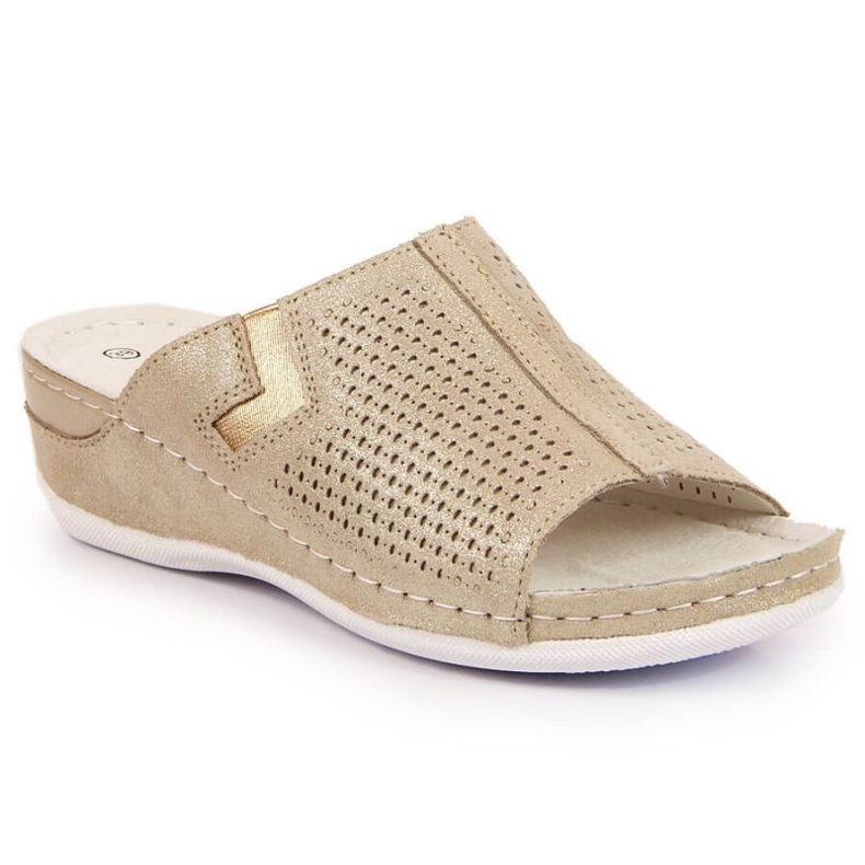 Lederkeilhausschuhe S. Barski W OLI163B golden