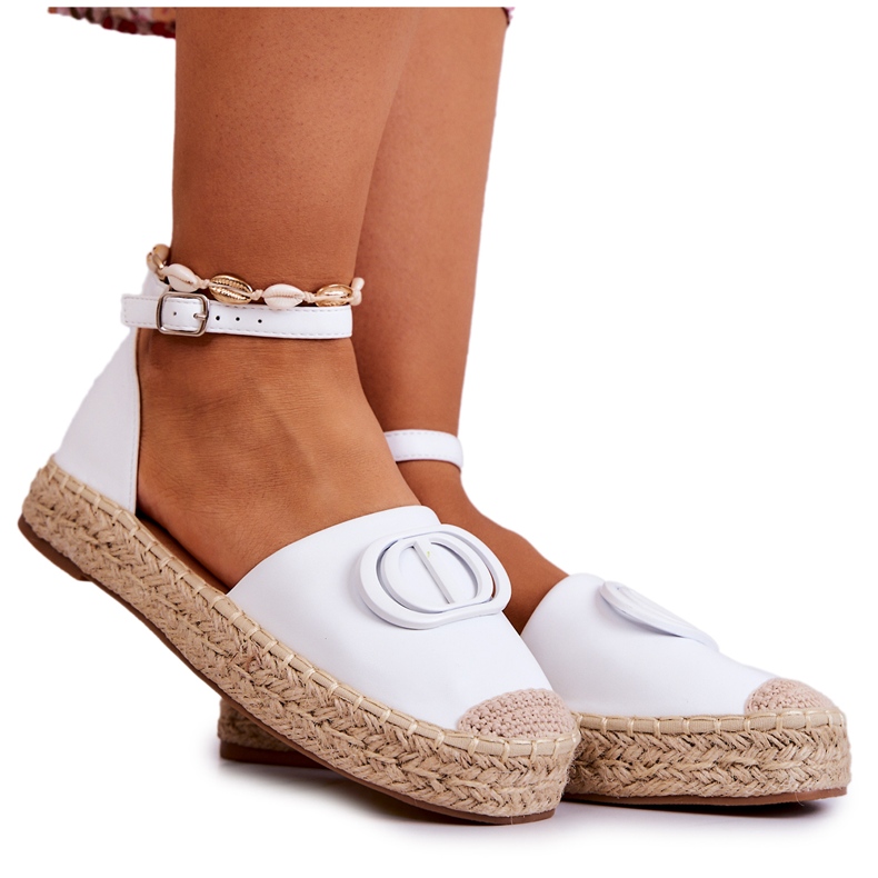 FE1 Espadrilles mit weißer Nells-Dekoration