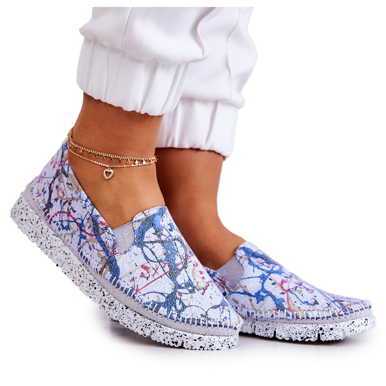 Damen-Slipper aus Leder Maciejka 03512-39 Blau