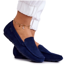 Damen Wildleder Slipper Big Star JJ274659 Marineblau