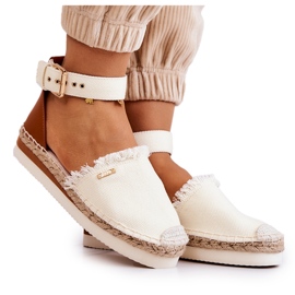 Damen-Espadrilles mit Schnalle Big Star JJ274886 Hellbeige