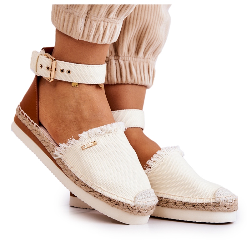 Damen-Espadrilles mit Schnalle Big Star JJ274886 Hellbeige