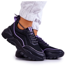 Memory Foam Big Star JJ274786 Schwarze Sportschuhe lila