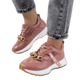 Saminas pinkfarbene Turnschuhe mit Kette rosa