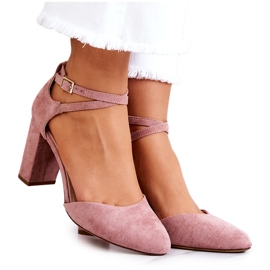 Wildleder Pumps auf einer Säule Sergio Leone SK851 Pink rosa